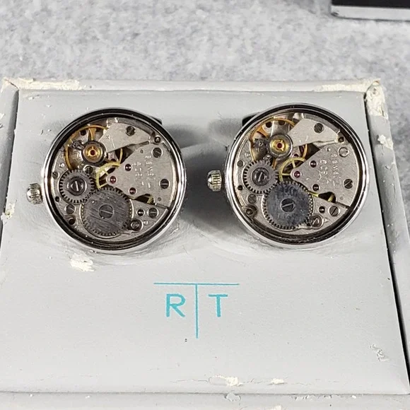 Tateossian London Mechanical‎ Cufflinks Sterling Silver Watch Movement Steampunk